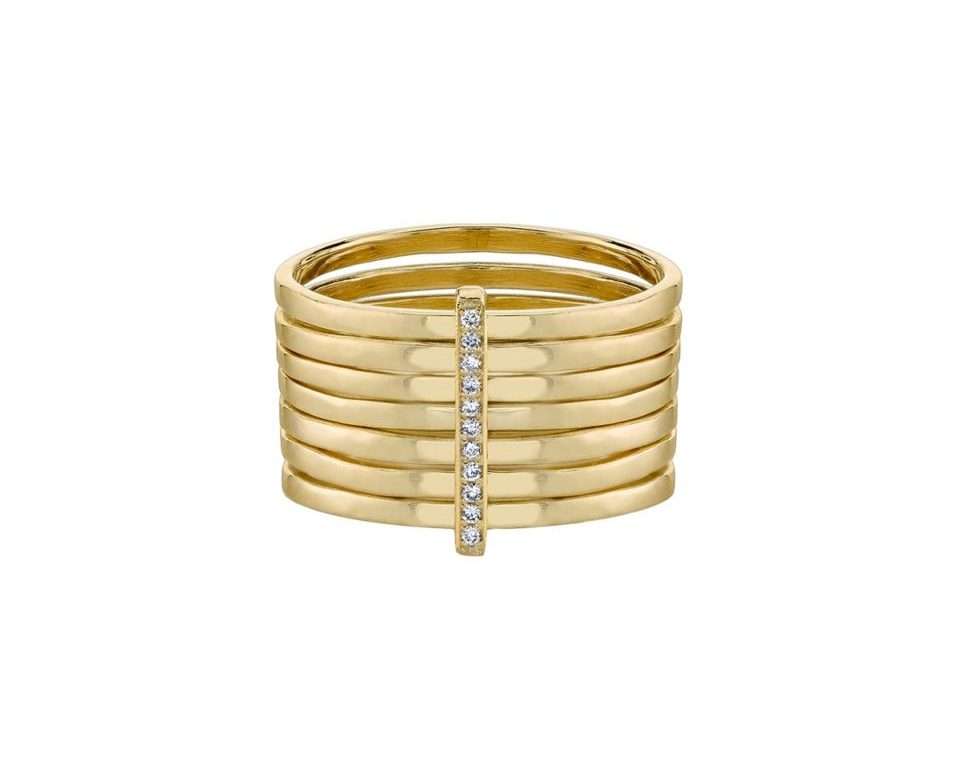 18k yellow gold pavé diamond ring from Ylang23