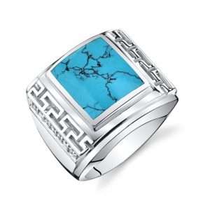 Greek Turquoise silver ring