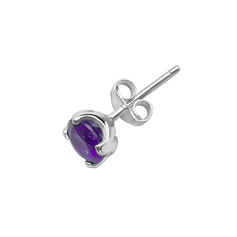 stud earring with amethyst stone 